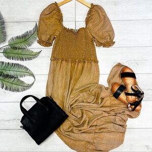 NIB Mineral Wash Tiered Midi Dress Size Large